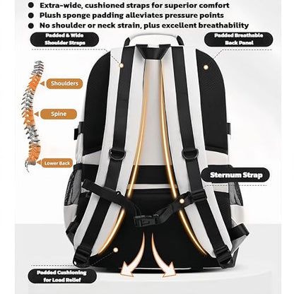 Durable Lightweight Waterproof Backpack, Travel Backpack, College School Backpack for Men and Women, Includes a Fashion Keychain, Grey | PM2275