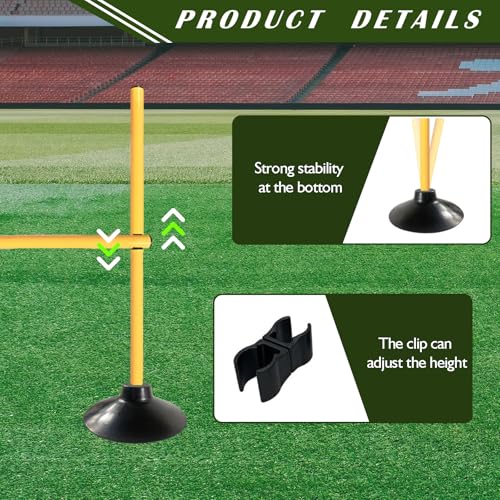 TNZMART 3.3 FT Agility Poles Adjustable Hurdles for Soccer Football Speed Training Equipment Track and Field - color: Yellow, style: 6 groups