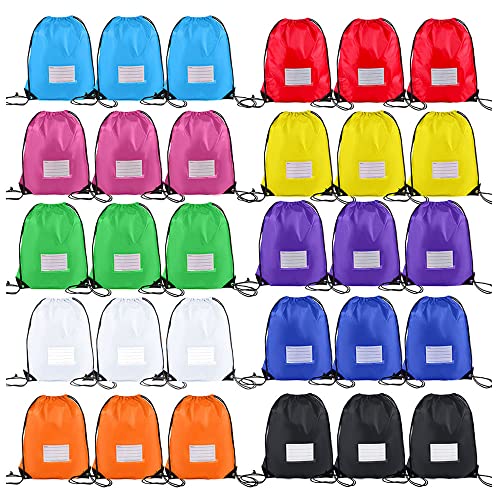 30 Pack Drawstring Bags,Bulk Draw String Backpack, DIY Gym Sports Cinch Bag Sackpack for Women Men, 10 Colors - color: 10 Colors