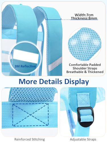 Extra Large Clear Backpack with TSA Lock, Heavy Duty Transparent See Through Clear Bookbag for College, Work, Travel, Casual Sport, Light Blue - color: Light Blue