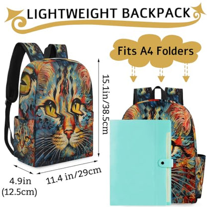 QsirBC Cat Adorable Style Small Travel Backpack Casual Daypack Backpacks Lightweight Waterproof College Bookbags for Women Gift - color: Cat Adorable Style