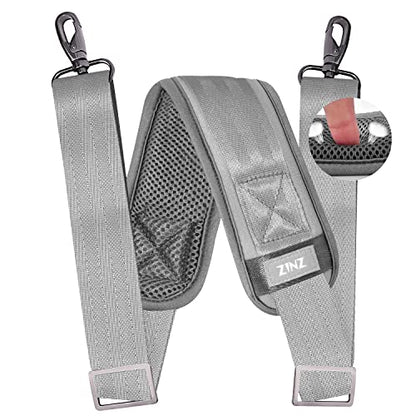 ZINZ 79 inch Shoulder Strap, Extra-thick Fixed Cushion Pad and Dual Clasps Universal Replacement Strap with Metal Swivel Hooks for Laptop Bags, Luggage Bags, Camera, Crossbody (200cm,Gray) - color: Grey