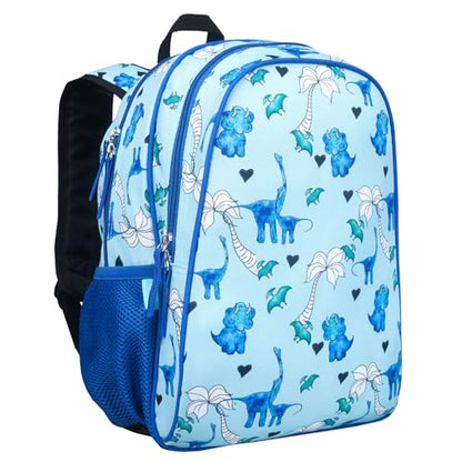 Wildkin JumpOff Jo 15-inch Kids Backpack – Durable, Adjustable, Ideal for School - Blue Dino - color: Blue Dino