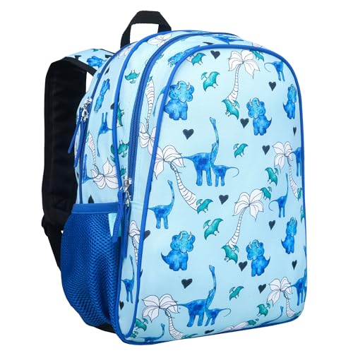 Wildkin JumpOff Jo 15-inch Kids Backpack – Durable, Adjustable, Ideal for School - Blue Dino - color: Blue Dino