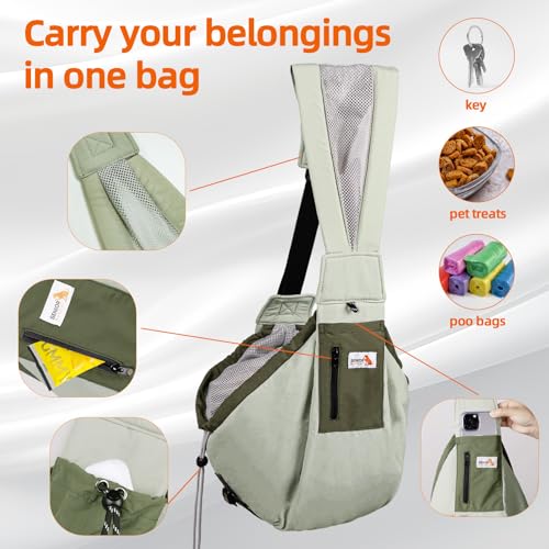 Dog Carrier Sling, Dog Carriers for Small Dogs Up to 20lbs,Army-Green - color: Army-green