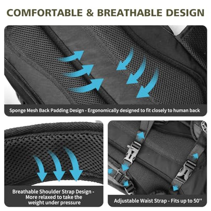Hydration Pack, Insulated Hydration Backpack with 2L Hydration Bladder, Hiking Backpack for Men Women Kids, Water Backpack for Hiking, Running, Cycling, Camping - color: Black Olive