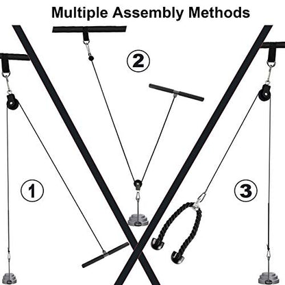 Taeku LAT Pulley System for Home Gym – Strength Training Fitness Equipment Cable Machine for Triceps, Biceps, Back & Shoulder Workouts - color: Nylon