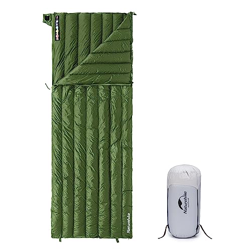 Naturehike Ultralight Backpacking RDS Down Sleeping Bag for Adults, 650 Fill Power Sleeping Bag for 42/52℉, 20oz Compact Lightweight Sleeping Bags for Hiking Camping 3 Seasons - color: Green, size: Short