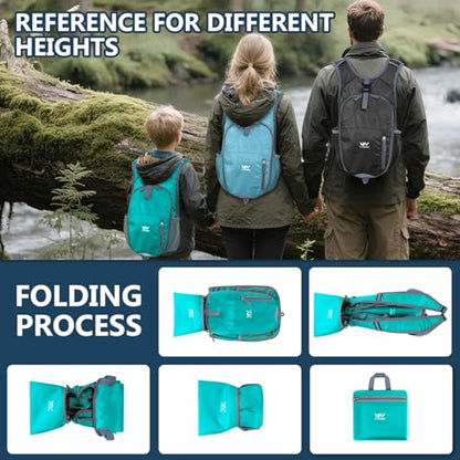 15L Foldable Hiking Backpack,Lightweight Packable Waterproof Machine Washable Daypack with Chest Strap,Small Folding Pack for Travel/Walking for Men&Women-0.52LB Green - color: Green