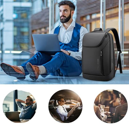 FUTURE AESTHETIC Business Smart Backpack Waterproof fit 15.6 Inch Laptop Backpack with USB Charging Port,Travel Durable Backpack - color: Black