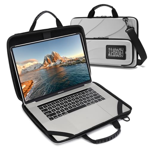 Laptop Case Hard Shell Laptop Bag for Men Women with Shoulder Strap - color: Silver, size: 13-14 inch laptop case