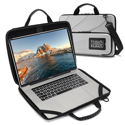 Laptop Case Hard Shell Laptop Bag for Men Women with Shoulder Strap - color: Silver, size: 14.1-15.6 inch laptop case