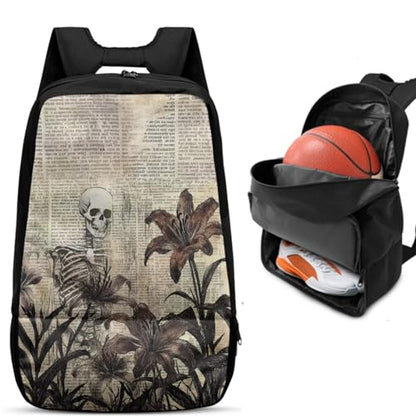 Basketball Backpack With Separate Ball Compartment And Shoes Fit Basketball Volleyball Football - color: Skeleton