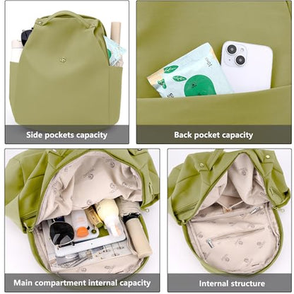 Mini Nylon Women Backpacks,Small Ladies backpacks Casual Lightweight Shopping Travel Daypack (Light Green) - color: Light Green