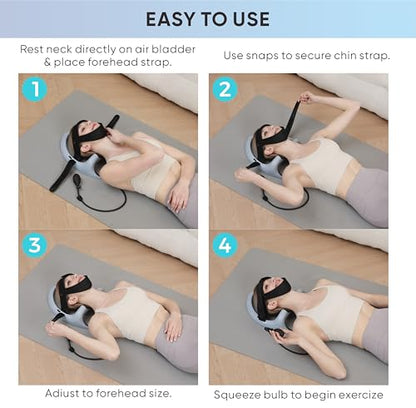 ECOGUN Posture Neck Exercising Cervical Spine Hydrator Pump, Relief for Stiffness, Relieves Neck Pain, Curve Restorer Gray - color: Gray