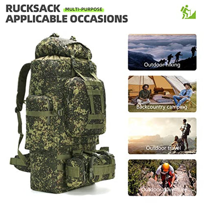 King'sGuard 100L Camping Hiking Backpack Molle Rucksack Military Camping Backpacking Daypack - color: Russian Camo