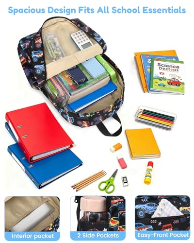 CAMTOP Kids Backpack for Boys, Preschool Toddler Backpack Kindergarten School Bookbag for Age 3-8(Monster Truck) - color: 0025 Monst Truck