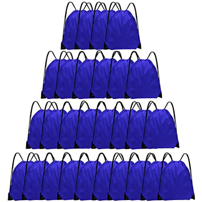 Grneric Drawstring Bags 28 PCS Drawstring Backpack Bulk String Backpack Cinch Bag Sackpack for Men Women Gym (Navy Blue) - color: Navy Blue
