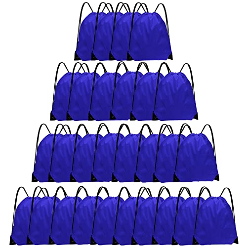 Grneric Drawstring Bags 28 PCS Drawstring Backpack Bulk String Backpack Cinch Bag Sackpack for Men Women Gym (Navy Blue) - color: Navy Blue