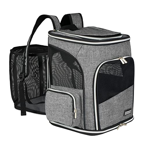 BAGLHER Expandable Pet Carrier Backpack，Pet Backpack for Small Cats Puppies Dogs Bunny, Airline-Approved Ventilate Backpack for Travel, Hiking and Outdoor Use. Grey - color: Grey, size: Old-Expandable