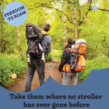 Hiking Baby Carrier Backpack - Comfortable Toddler/Baby Backpack Carrier System with Diaper Change Pad, Insulated Pocket + Rain and Sun Hood to Protect Your Child - color: Navy/Grey