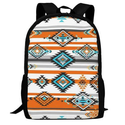 Lightweight Daypack Southwest Native Indian American Tribal Ethnic Aztec Print, Stands Upright, Padded Laptop Sleeve, for Commuters & Travel - color: Design (406)
