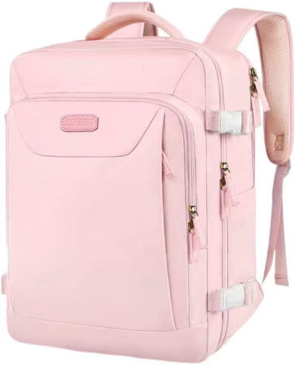 Travel Backpack for Women, Carry On Backpack, TSA 15.6inch Laptop Backpack Flight Approved, College Nurse Bag Casual Daypack for Weekender Business Hiking, Pink - color: Pink