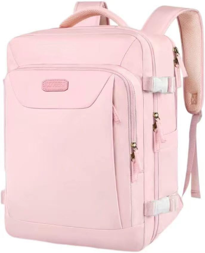 Travel Backpack for Women, Carry On Backpack, TSA 15.6inch Laptop Backpack Flight Approved, College Nurse Bag Casual Daypack for Weekender Business Hiking, Pink - color: Pink