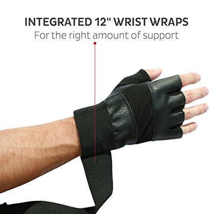 Nordic Lifting Weight Lifting Gloves with 12" Wrist Wraps – Workout Gloves with Wrist Support for Men & Women, Cross Training, Powerlifting, Gym & Fitness Protection, Durable Grip & Comfort Fit - size: X-Small