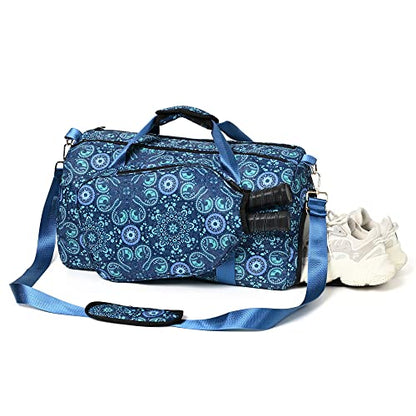 Boulder Bee Pickleball Tote Bag for Women with Paddle Holder - color: Blue-Duffel Bag