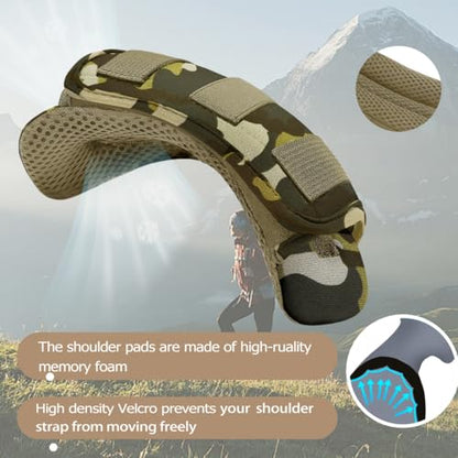 ZINMARK 2Pcs Thick Cushioned Shoulder Pads, Anti-Slip Design and Breathable Mesh Pads for Shoulder Strap,Soft and Comfortable - color: Camouflage Green
