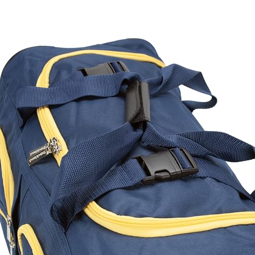 Rockland Rolling Duffel Bag, Black, 22" - color: NAVY, size: 30"