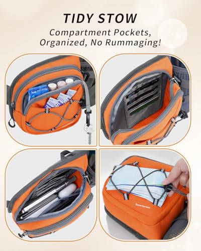sportsnew Hydration Waist Pack with Water Bottle Holder, 2L Large Fanny Pack for Running Hiking Dog Walking, Water-Resistant Crossbody Waist Bag for Men Women, Patent Pending - style: Orange