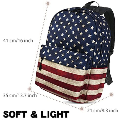 Travel Backpack for Men and Women,Classic Mini Backpack,Hiking, Lightweight Casual College Bookbag Daily Bag Daypack for Travel,Work,Gym (Flag) - color: Stars Stripes