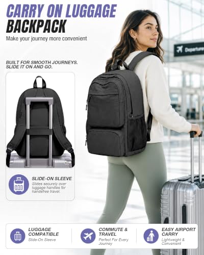 Black Backpack for School, High School Bookbag Back Pack for Teens Girls Boys, Lightweight College Backpack Book Bag for Women Men, Simple Casual Daypack Backpack Mochilas Escolares para Adolescentes - color: A1-black