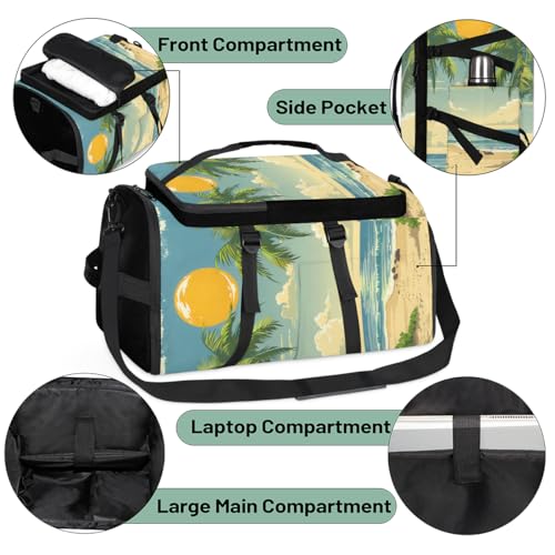Gym Backpack, Water Resistant Carry-On Bag with Padded Shoulder Straps