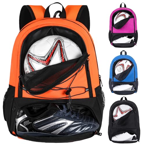 Himal Outdoors Soccer Backpack, Separate Cleat Compartment - color: Orange