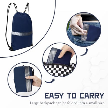 AYKRM Customize Navy Drawstring Backpack Bag work Sackpack logo - color: Navy-logo