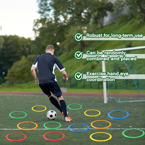 Deekin Agility Rings Speed and Agility Training Rings Exercise Speed Circle Jumping Hoops for Training Toss Equipment - color: Green, size: 15 Inch