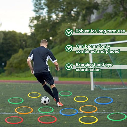 Deekin Agility Rings Speed and Agility Training Rings Exercise Speed Circle Jumping Hoops for Training Toss Equipment - color: Green, size: 15 Inch