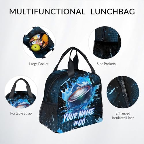 COZYAURA Personalized Backpack - Ice Hockey Backpacks Set for Boys Girls - Kids Bookbag for Elementary Middle School - Cool Field Hockey Theme School Bags with Lunch Bag & Pencil Case - color: Style-8