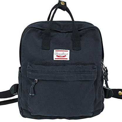LuckyZ Small Cloth Backpacks Womens Casual Style Lightweight Canvas Backpack Book Bag Travel Daypack Handbag Purse, Black - color: Black