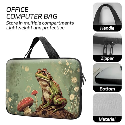 14 15 15.4 15.6 inch Laptop Handle Bag Computer Bag, Pouch Holder Notebook Sleeve Cover Soft Case Compatible for Dell,Lenovo,Toshiba HP, Asus Notebook-Sad Frog Mushroom - color: Sad Frog Mushroom