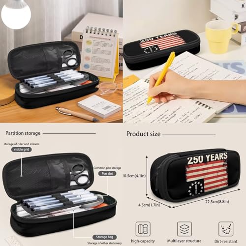 3PCS Backpacks for Boys Girls, USA Flag 250 Years Lightweight 3 in 1 School Bag with Insulated Lunch Box Pencil Case for Middle High School Students - color: Usa Flag 250 Years