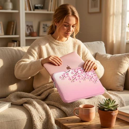 Laptop Sleeve Case for 2026 MacBook Neo 13 Inches A3404 - color: Sakura Pink, size: 13 x 9 x 0.8 inches
