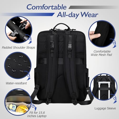 LORADI Large Dad Diaper Bag Backpack, Tactical Style, Black | Stroller Clips, Luggage Sleeve for Travel, Insulated Pockets - color: Black