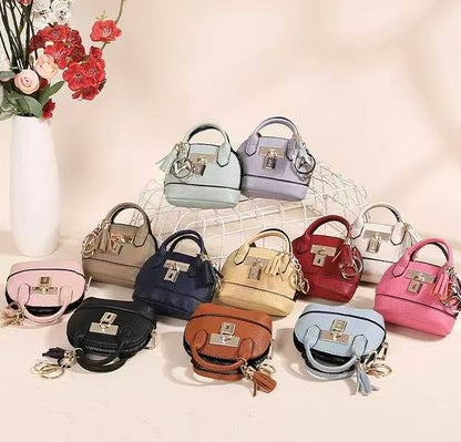 2 pcs Cute Mini Cosmetic Bag for Women PU Leather Backpack Keychain Makeup Bag Key Pocket Lipstick Bag Card Holder Data Cable Organizer Zipper Pouch (Handbag, Black) - color: Black