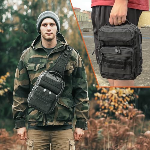 gracedon Tactical Chest Backpack Sling bag Pack Military Molle Assault Range Bags for Outdoor Sports Travel