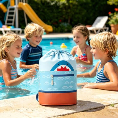 Kids Swim Bag With Wet Dry Separate Pockets, Waterproof Swìm Backpack For Beach Gym School, Lightweight Swim Bag For Kids With Shoe Compartment - color: Blue