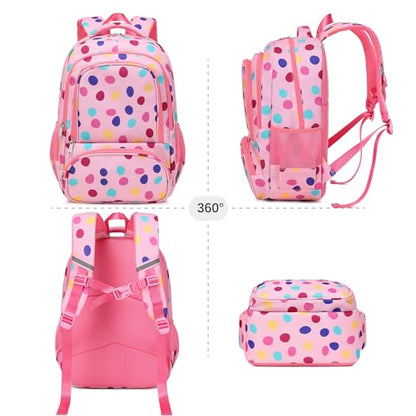 abshoo Lightweight Kids Backpack For School Girls Elementary Kindergarten Bookbag School Bags (Colourful Polka Dots) - color: Colourful Polka Dots